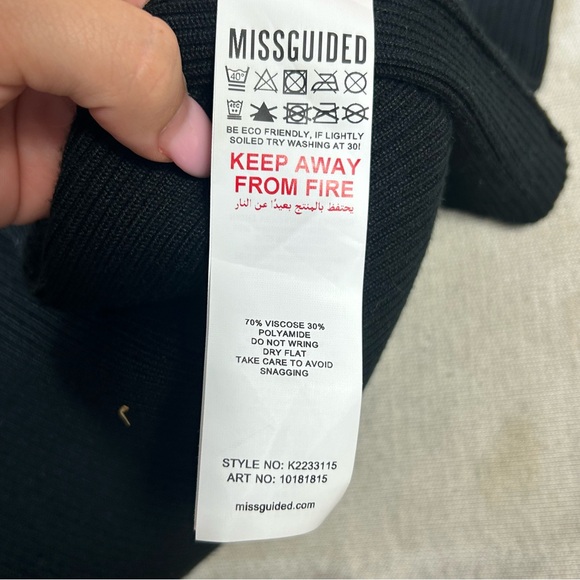 Missguided Black Turtleneck Midi Stretch Sweater Dress Size 12 L - Picture 5 of 7